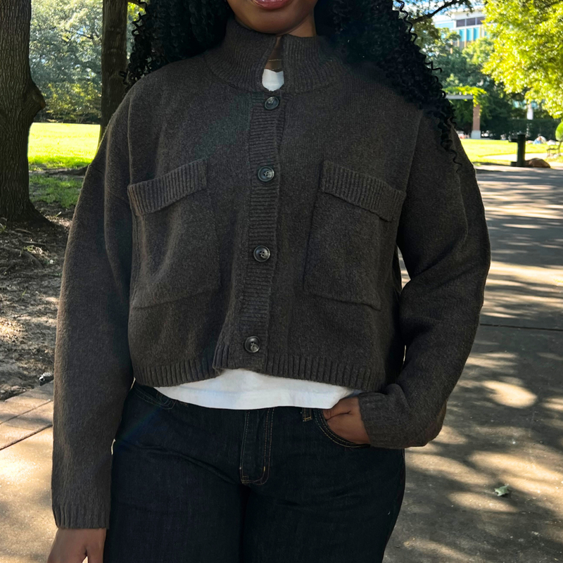 The High Collar Knit Cardigan