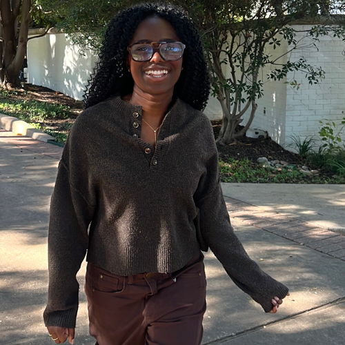 The Chestnut Half Button Sweater