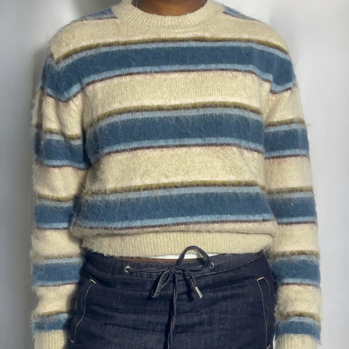 Stripe Mohair Knit Sweater
