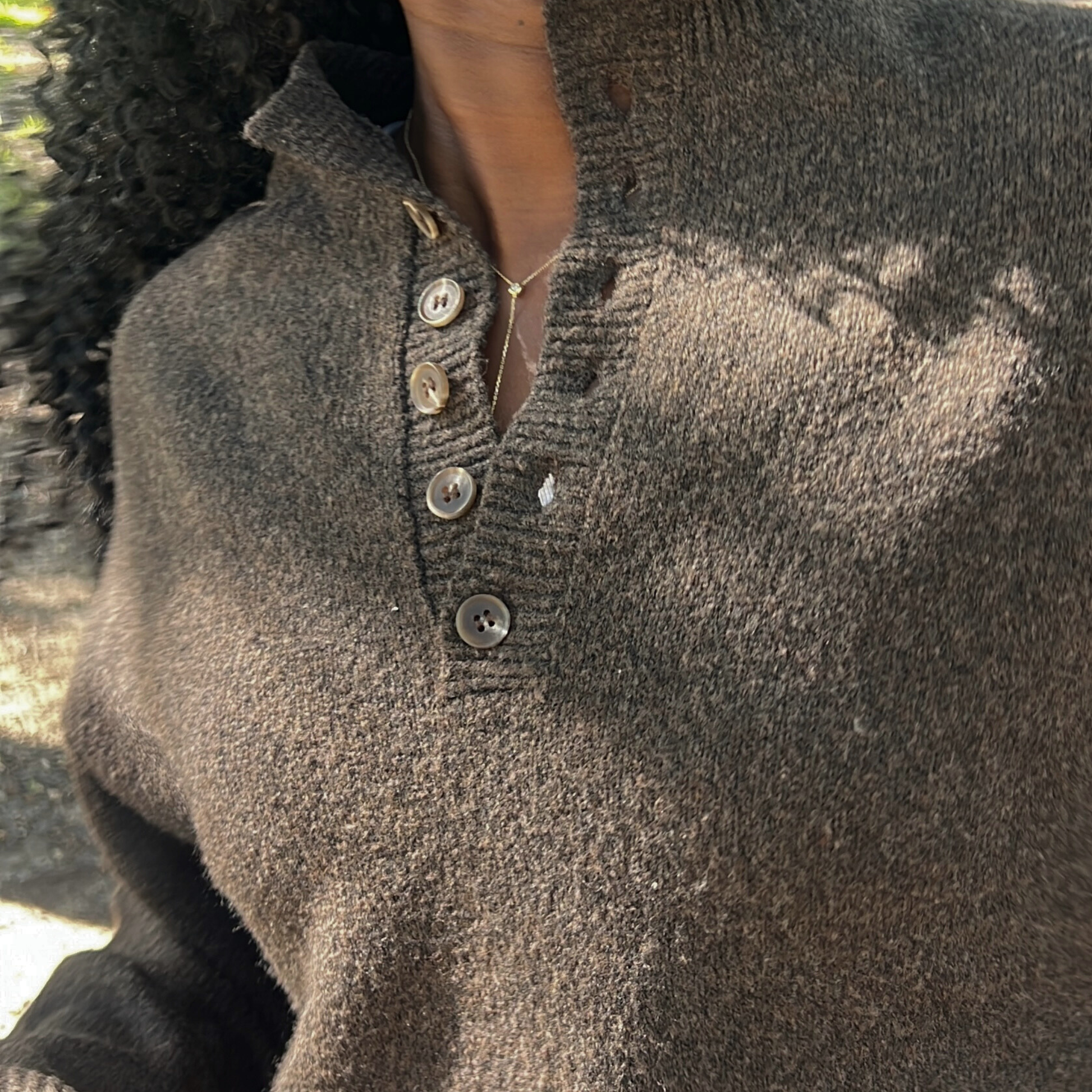 The Chestnut Half Button Sweater