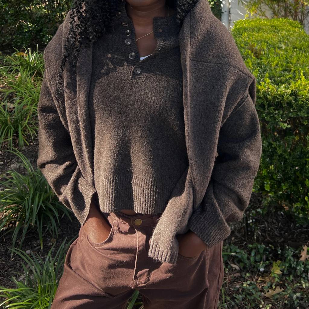 The Chestnut Half Button Sweater
