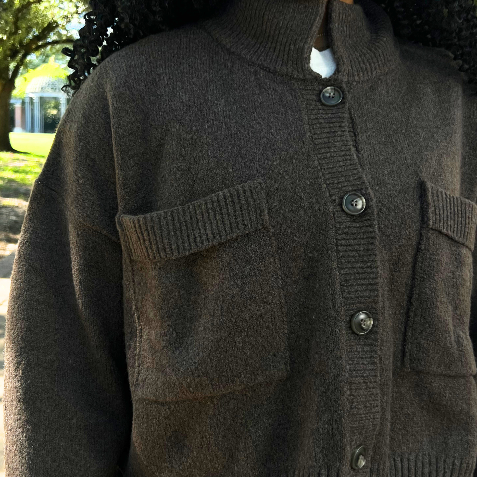 The High Collar Knit Cardigan