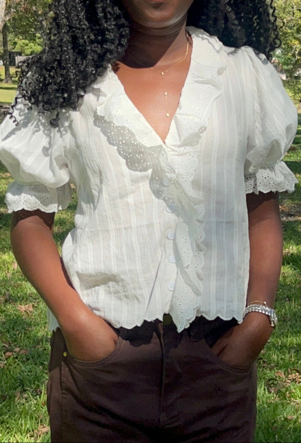 The White Ruffle Blouse