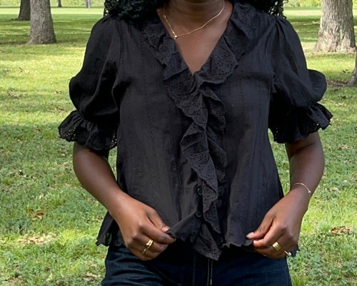 The Black Ruffle Blouse