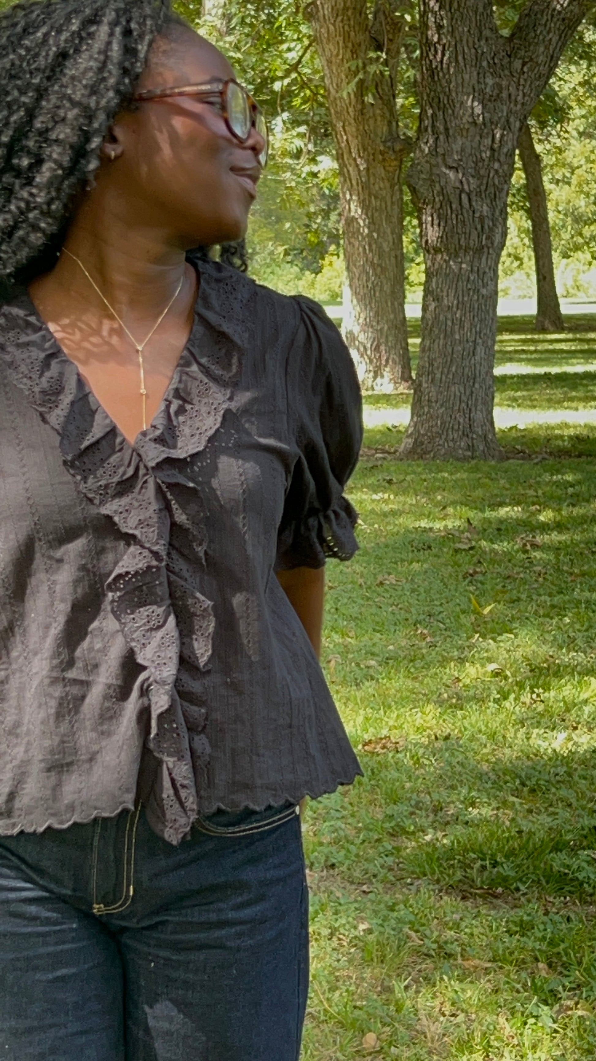 The Black Ruffle Blouse